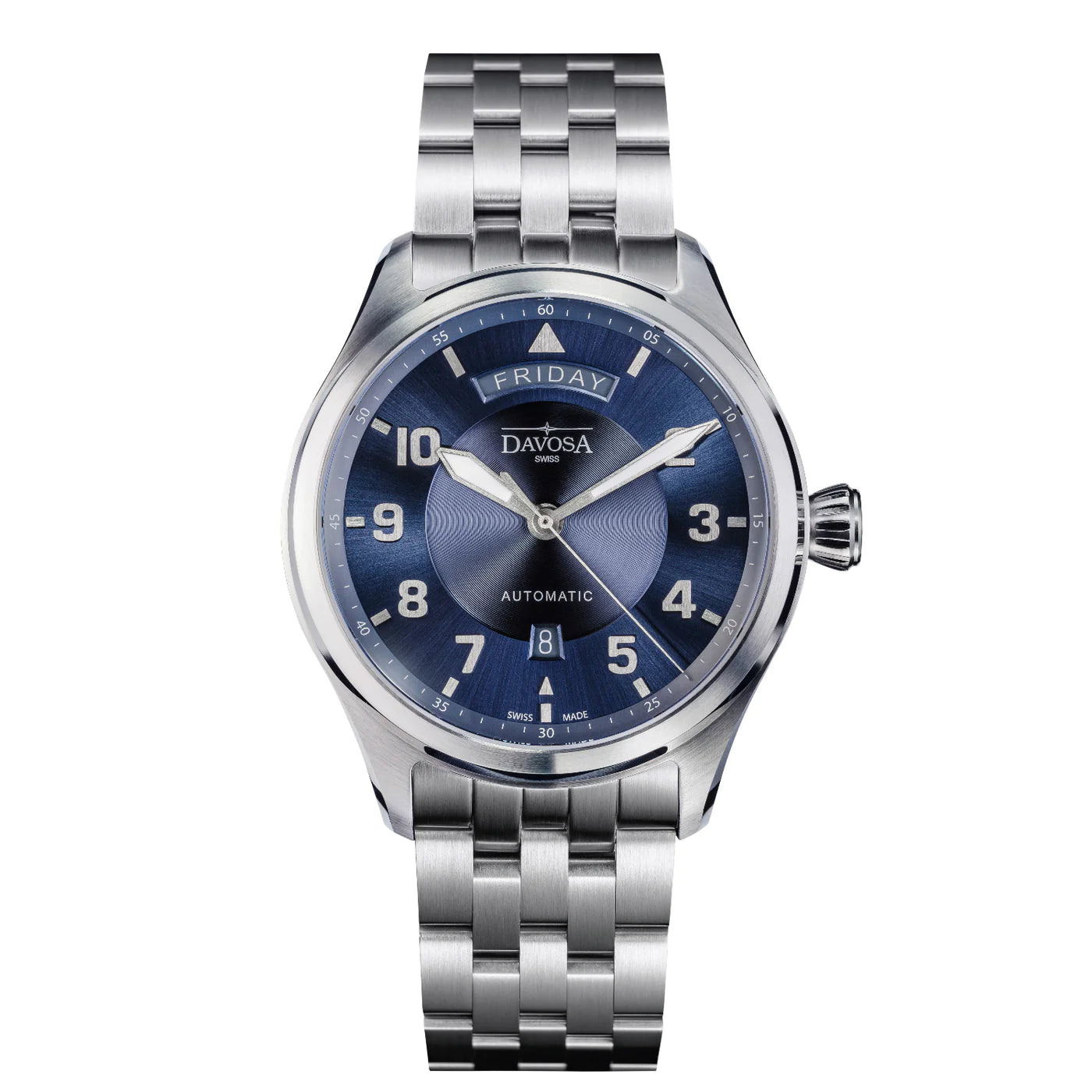 Newton Day-Date Automatic 44mm Blue Pilot Watch 16158540 Pilot Davosa USA Official Distributor. Prices are Final. Tax & duties included.   