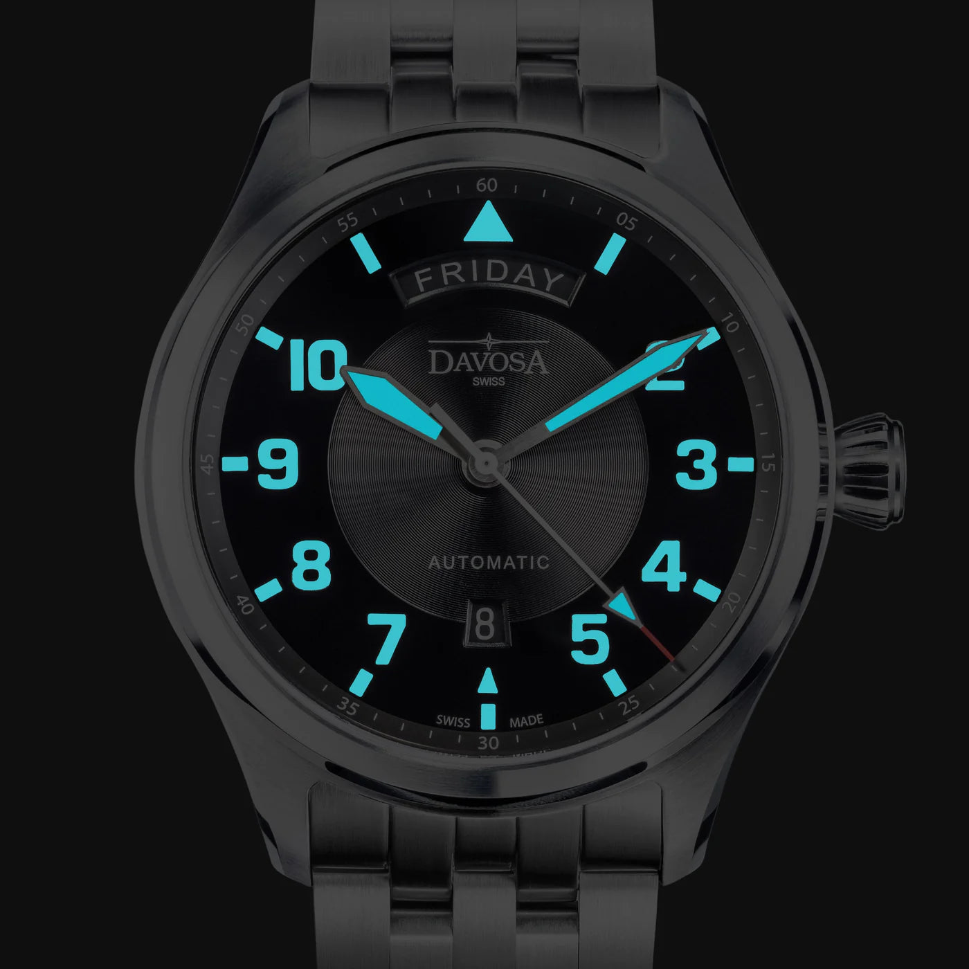 Newton Day-Date Automatic 44mm Black Pilot Watch 16158550 Pilot Davosa USA Official Distributor. Prices are Final. Tax & duties included.   