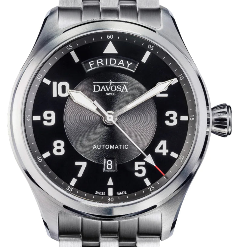 Newton Day-Date Automatic 44mm Grey Pilot Watch 16158510 Pilot Davosa USA Official Distributor. Prices are Final. Tax & duties included. 44mm Black PentaLink