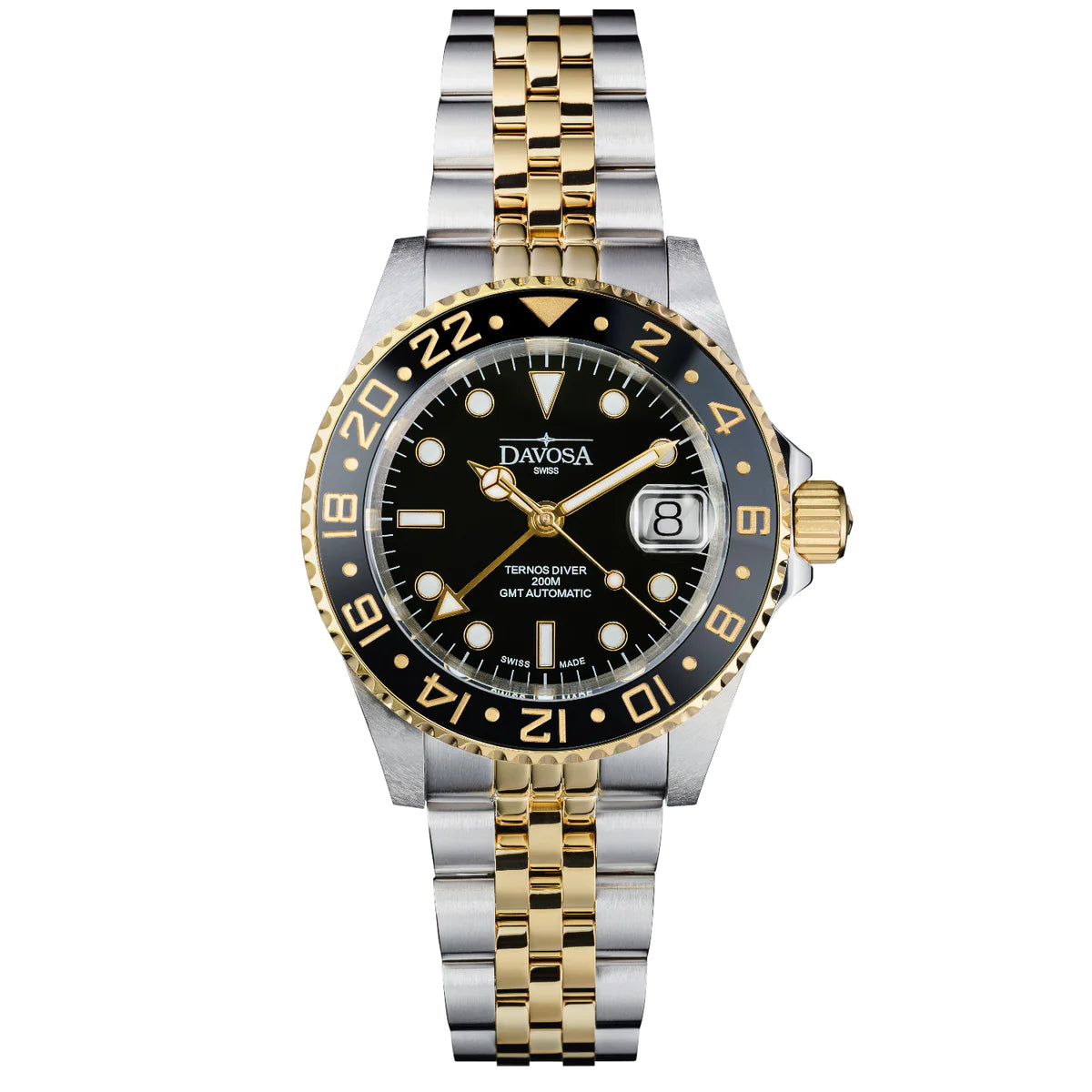 Ternos Ceramic Automatic GMT Black Gold Diving Watch 16159105 GMT Davosa USA Official Distributor. Prices are Final. Tax & duties included.   