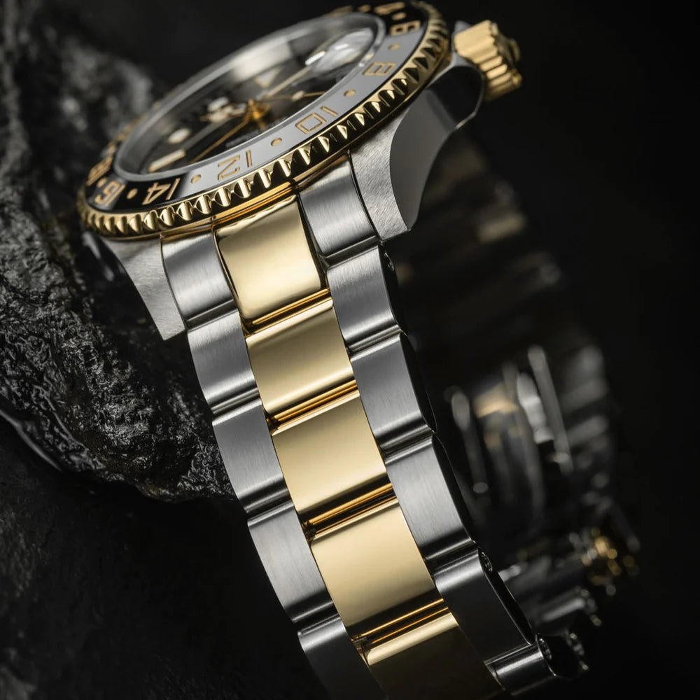 Ternos Ceramic Automatic GMT Black Gold Diving Watch 16159150 GMT Davosa USA Official Distributor. Prices are Final. Tax & duties included.   