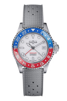 Ternos GMT Lucent Automatic 200m GMT Watch, White Dial Blue-Red Bezel GMT DAVOSA Swiss Grey Rubber