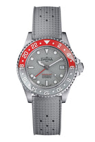 Ternos GMT Lucent Automatic 200m GMT Watch, Grey Dial Grey-Red Bezel GMT DAVOSA Swiss Grey Rubber
