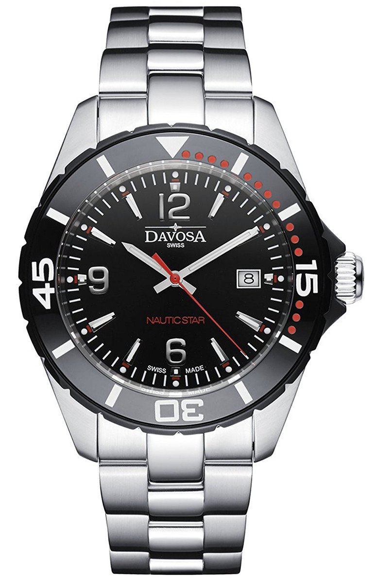 Nautic Star Quartz Swiss-Made 100m Black Red Diver Watch 16347265 Diver Davosa USA Official Distributor. Prices are Final. Tax & duties included.   