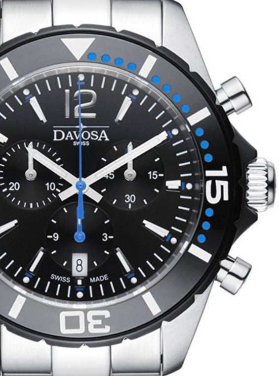 Nautic Star Quartz Chronograph 100m Black Blue Diving Watch 16347345 Chronograph Davosa USA Official Distributor. Prices are Final. Tax & duties included.   