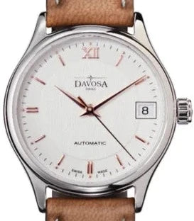 Classic Vegan Automatic Swiss-Made White Rose Gold Executive Watch 16618832v Classic Davosa USA Official Distributor. Prices are Final. Tax & duties included. 32mm White-Bronze Leather