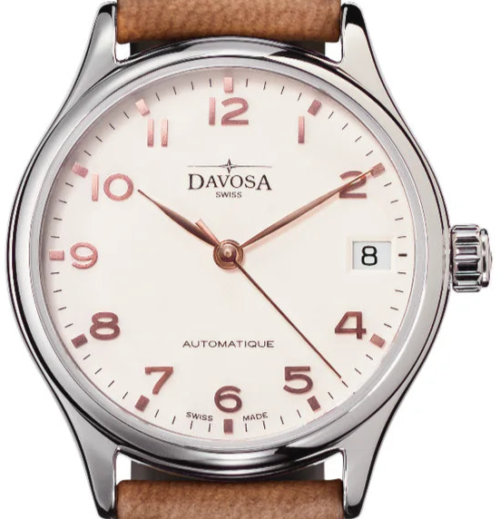 Classic Vegan Automatic Swiss-Made White Bronze Executive Watch 16618866V Executive Davosa USA Official Distributor. Prices are Final. Tax & duties included. 32mm White-Bronze Leather