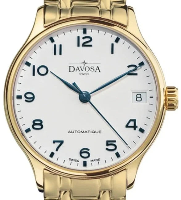 Classic Automatic Swiss-Made White Gold-Tone Executive Watch 16618911 Classic Davosa USA Official Distributor. Prices are Final. Tax & duties included. 32mm White-Blue PentaLink