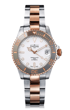 Ternos Medium Automatic White Rose Gold Diving Watch Diver DAVOSA Swiss TriaLink