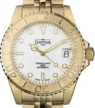Ternos Medium Automatic Swiss-Made Gold-Tone White Diving Watch Diver DAVOSA Swiss PentaLink