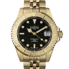 Ternos Medium Automatic Swiss-Made Gold-Tone Black Diving Watch Diver DAVOSA Swiss PentaLink