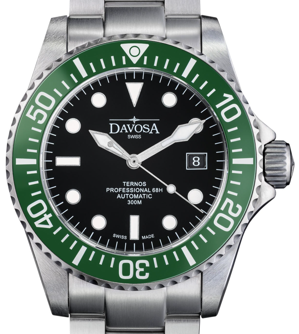 カズ　2㎜ ウロコステン Ternos Professional 68h Automatic 300m Green Black Diving Watch