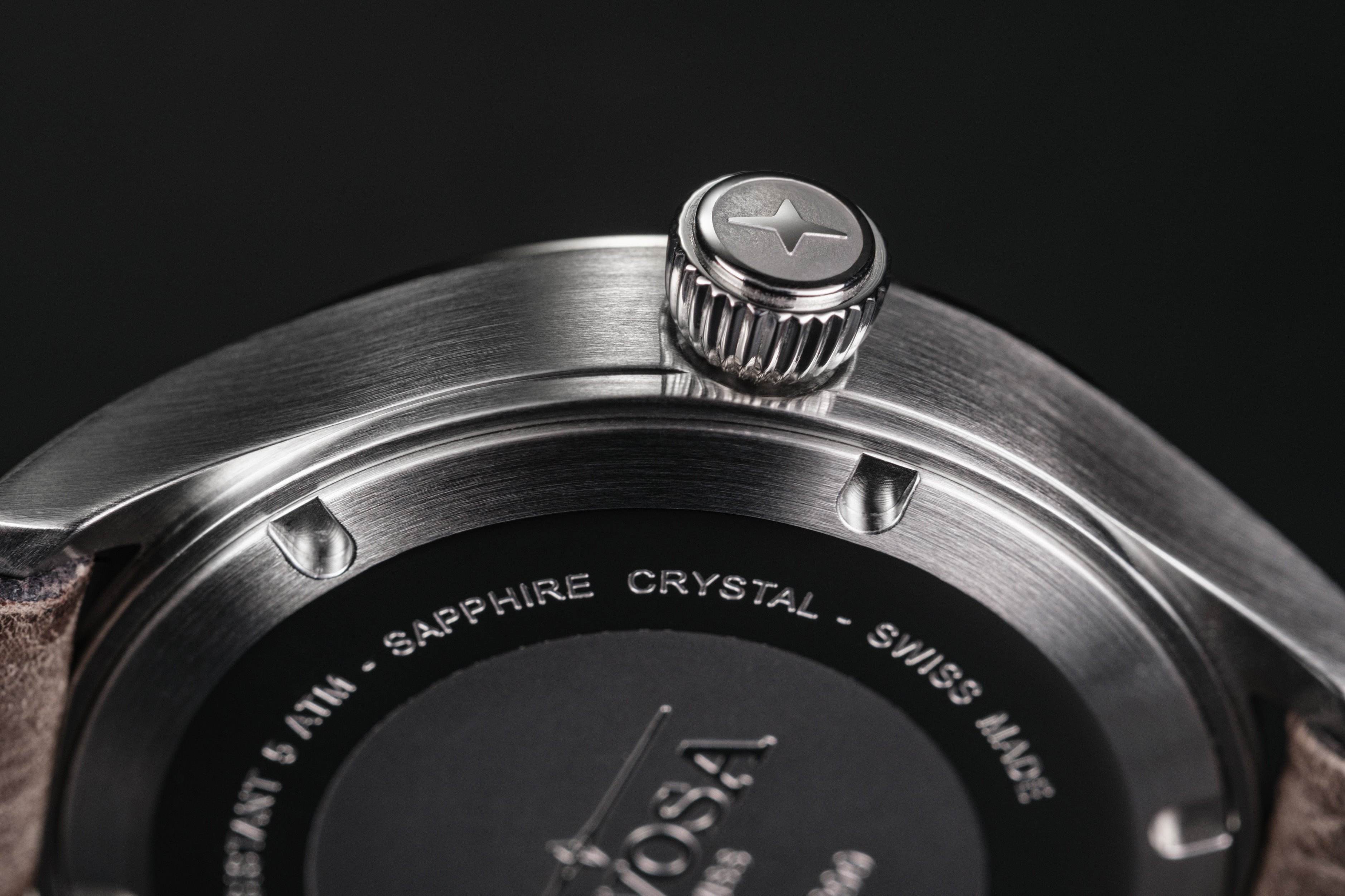 Axis Automatic Men’s Watch - Vintage Italian Leather Strap, Sporty Dial with PVD Black & Red Accents - Ref: 161.574.51 Military Davosa USA