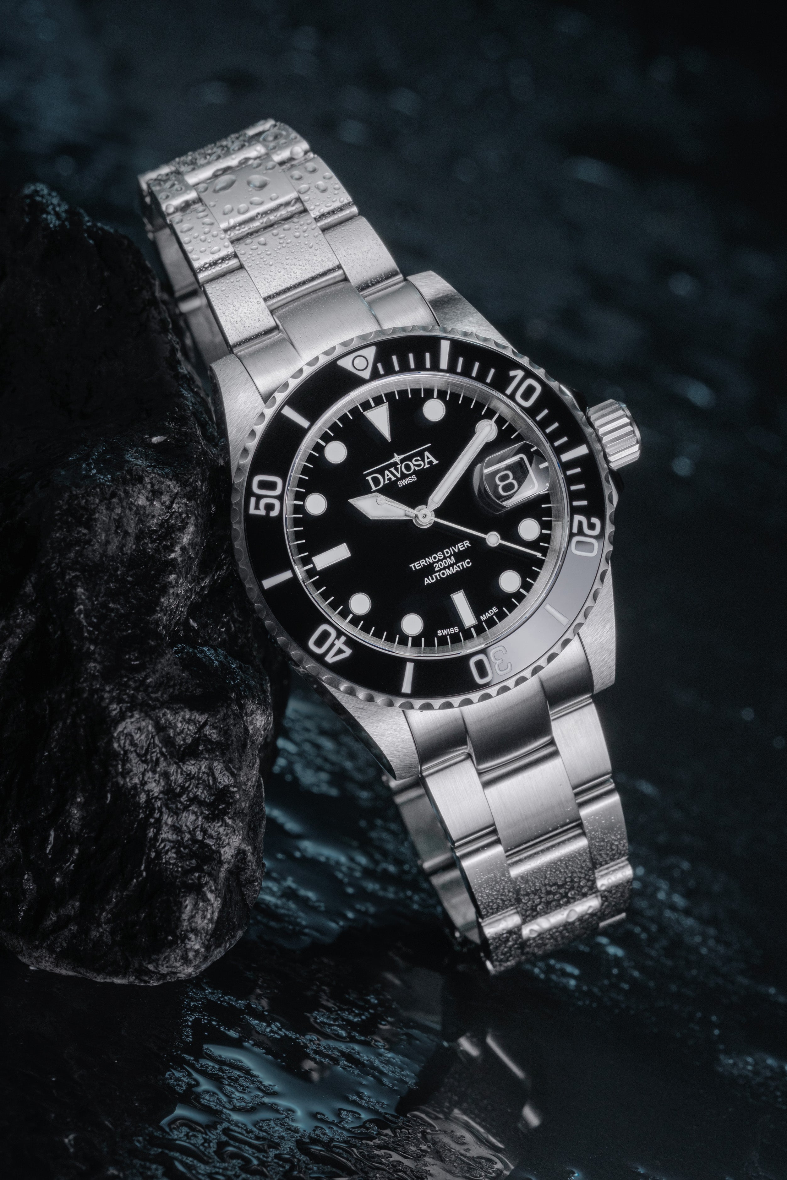Ternos Ceramic Automatic 200m Swiss-Made Black Unisex Diver Watch 161.552.50 With Loupe Diver Davosa USA Official Distributor. Prices are Final. Tax & duties included.