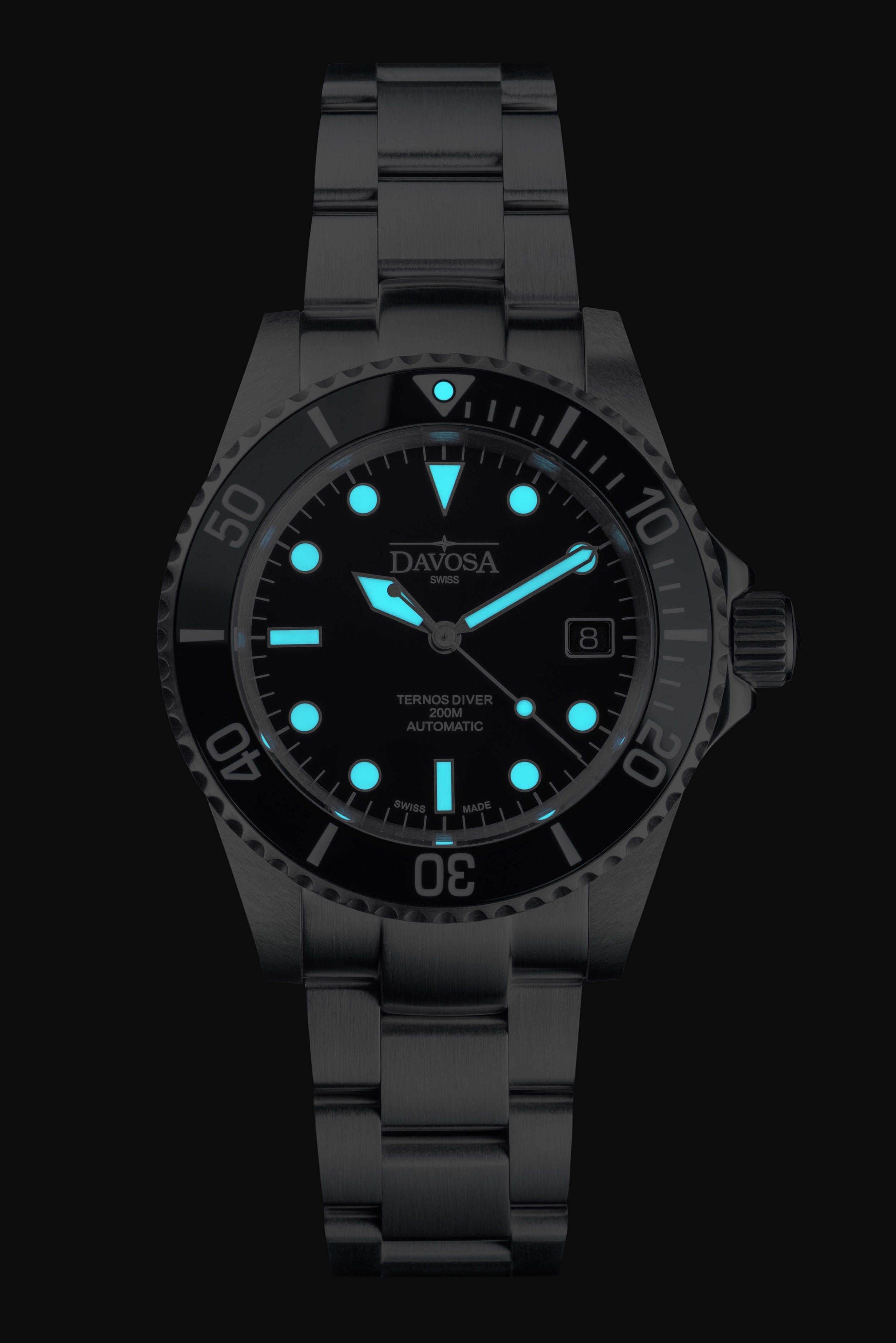 Ternos Diver Automatic 200m Swiss-Made Black Unisex Diver Watch Diver DAVOSA Swiss