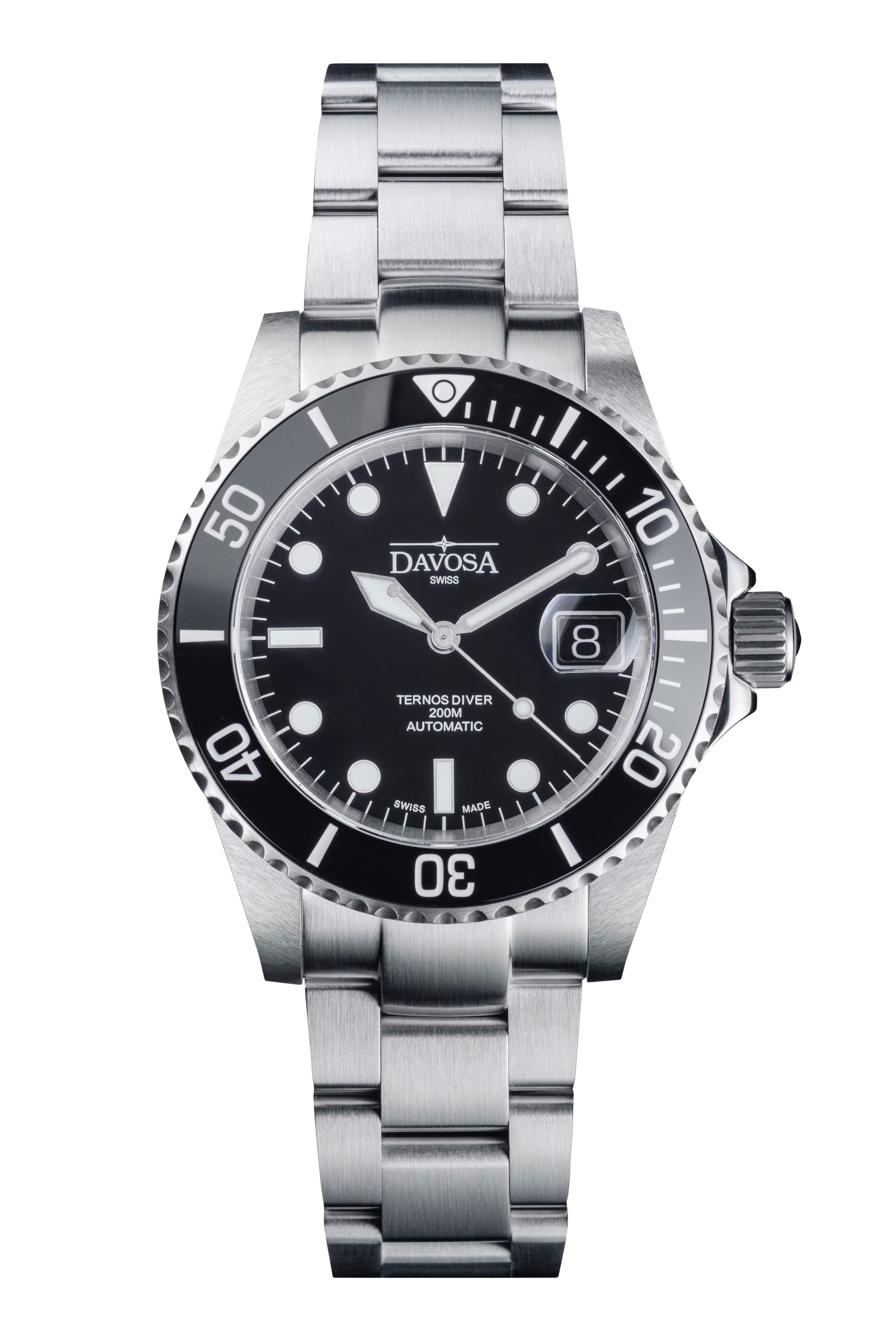 Ternos Ceramic Automatic 200m Swiss-Made Black Unisex Diver Watch 161.552.50 With Loupe Diver Davosa USA Official Distributor. Prices are Final. Tax & duties included.