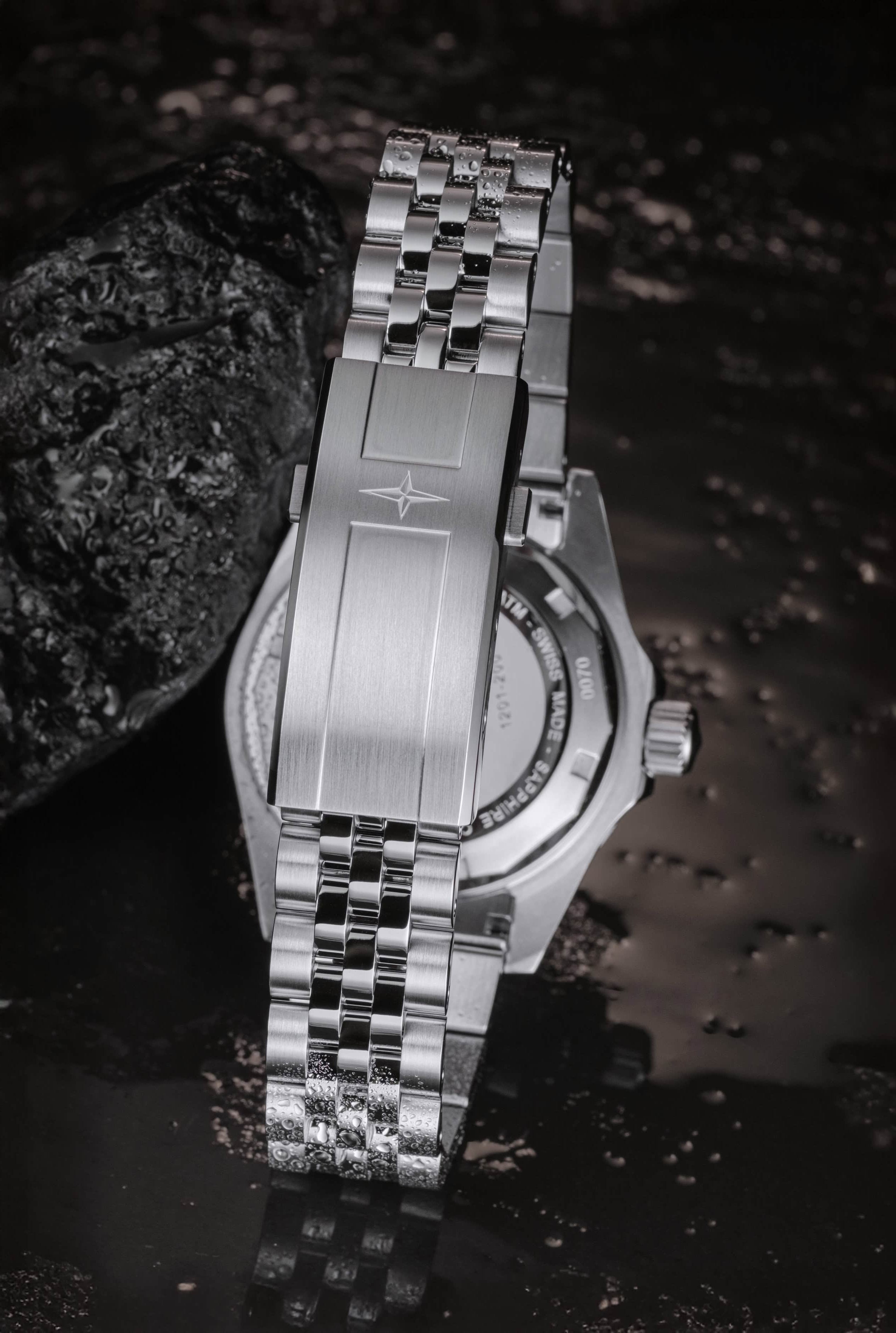 Folding clasp with WaveSlide micro adjustment for Ternos Ceramic watch Pentalink bracelet - 210.550.01 Clasp only bracelet Davosa USA