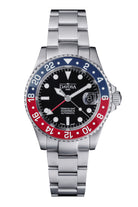 DAVOSA Ternos GMT 40mm Automatic - Swiss Made Dual Time Zone Diver’s Watch GMT Davosa USA Official Distributor. Prices are Final. Tax & duties included. Blue-Red Trialink With Loupe