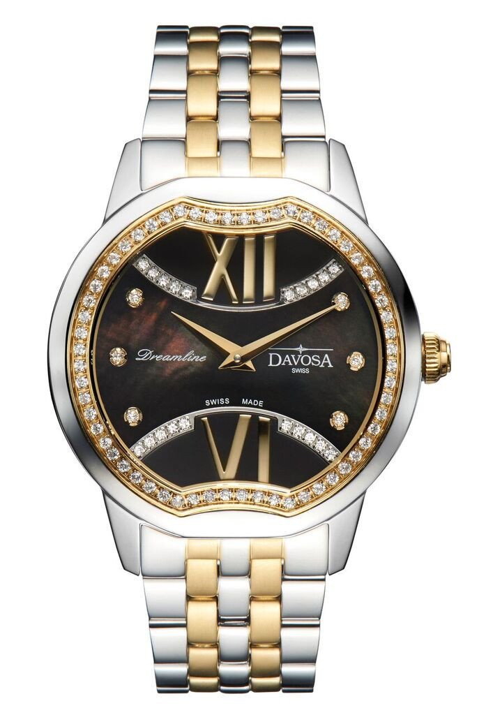 Dreamline II Quartz Swiss-Made Black Silver Golden Ladies Watch 16857755 Ladies Davosa USA Official Distributor. Prices are Final. Tax & duties included.   