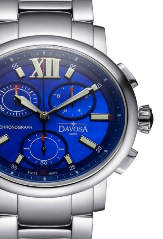 Oval Edition Quartz Chronograph Blue Ladies Watch 16857845 Ladies Davosa USA Official Distributor. Prices are Final. Tax & duties included.   