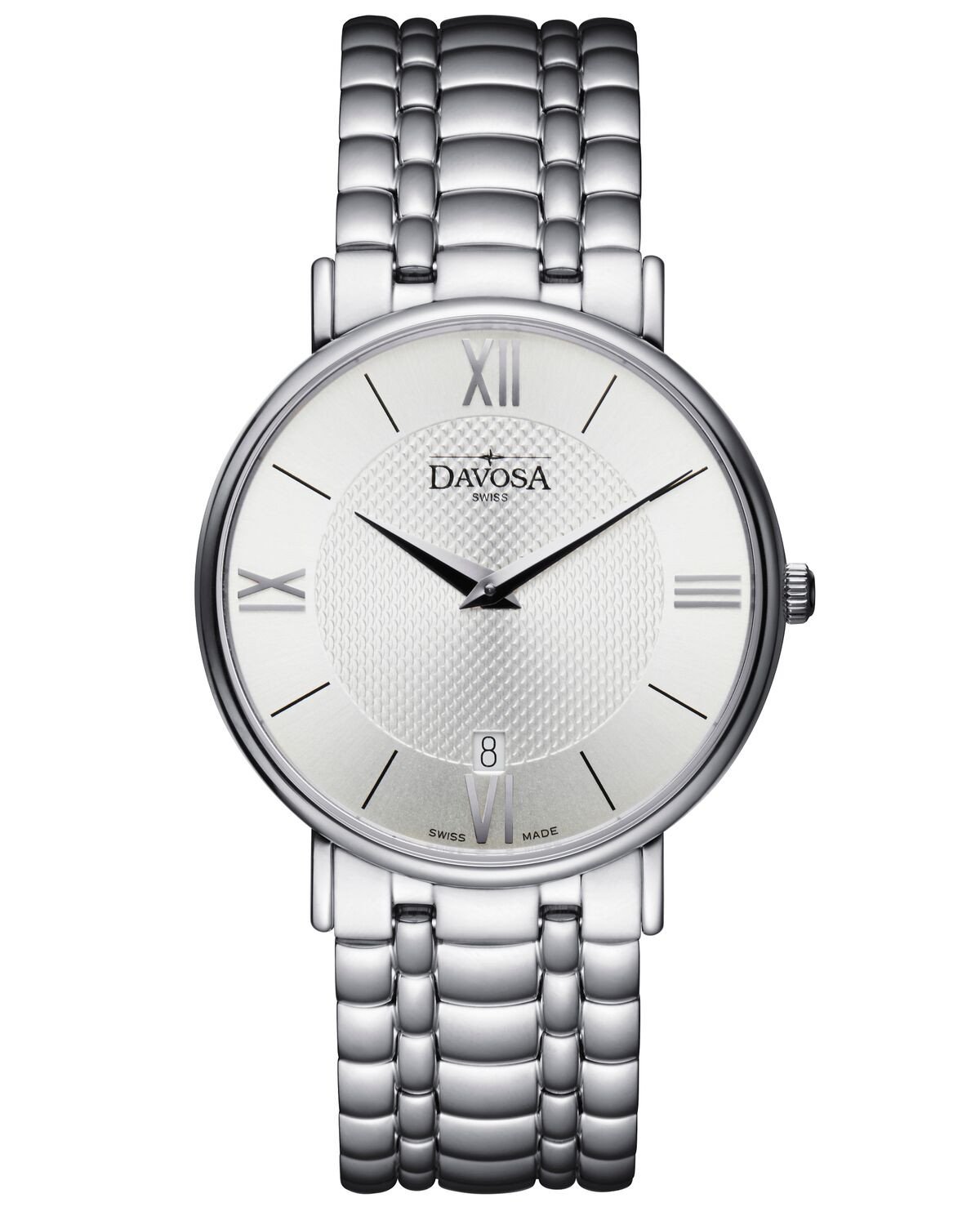 Pianos II Quartz Guilloche Silver Executive Watch 16347615 Executive Davosa USA Official Distributor. Prices are Final. Tax & duties included.   