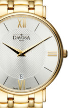 Pianos II Quartz PVD Guilloche Silver Gold Executive Watch 16347815 Executive Davosa USA Official Distributor. Prices are Final. Tax & duties included.   