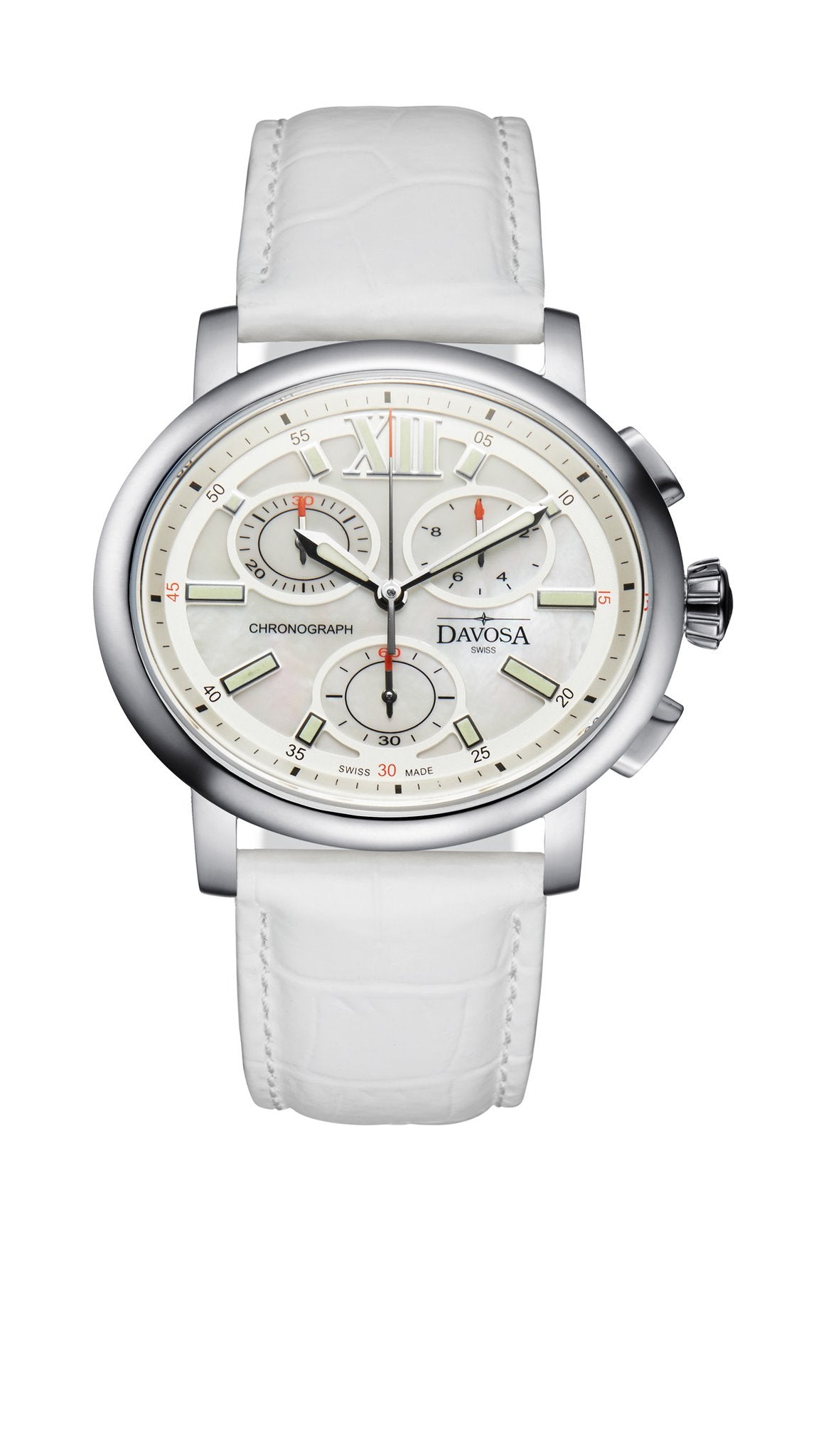 Oval Edition Quartz Chronograph White White Ladies Watch 16756915 Ladies Davosa USA Official Distributor. Prices are Final. Tax & duties included.   