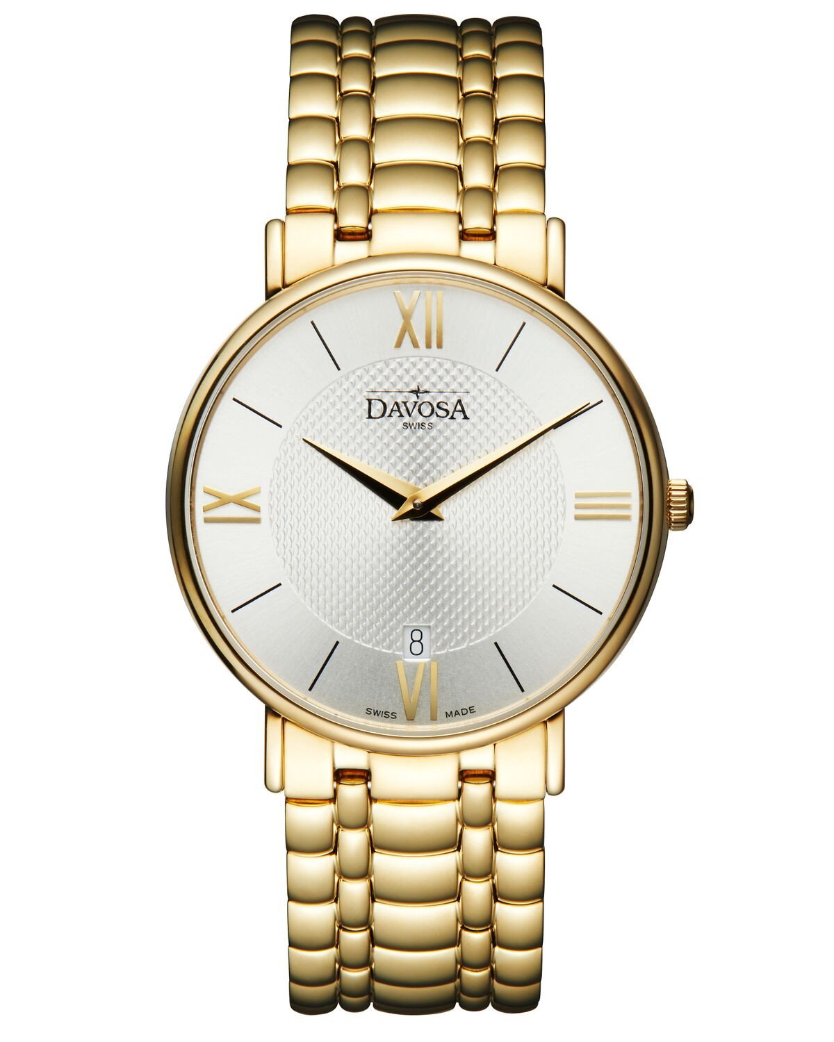 Pianos II Quartz PVD Guilloche Silver Gold Executive Watch 16347815 Executive Davosa USA Official Distributor. Prices are Final. Tax & duties included.   