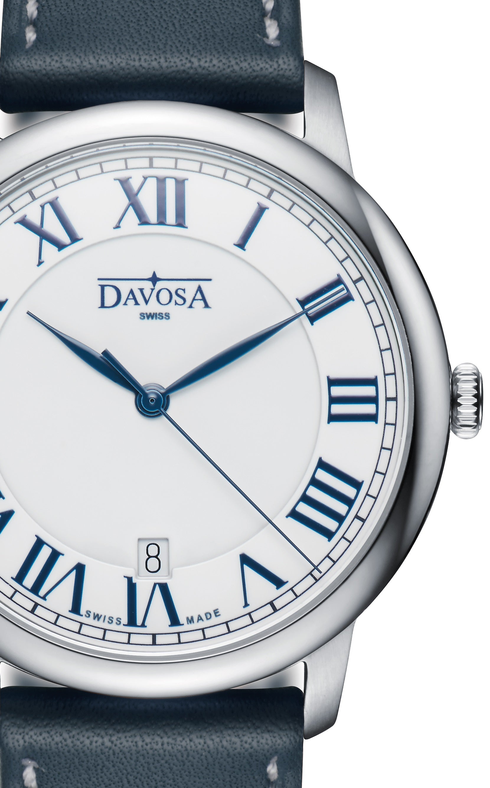 Amaranto Quartz Swiss-Made White Blue Executive Watch 16248022 Executive Davosa USA Official Distributor. Prices are Final. Tax & duties included.   