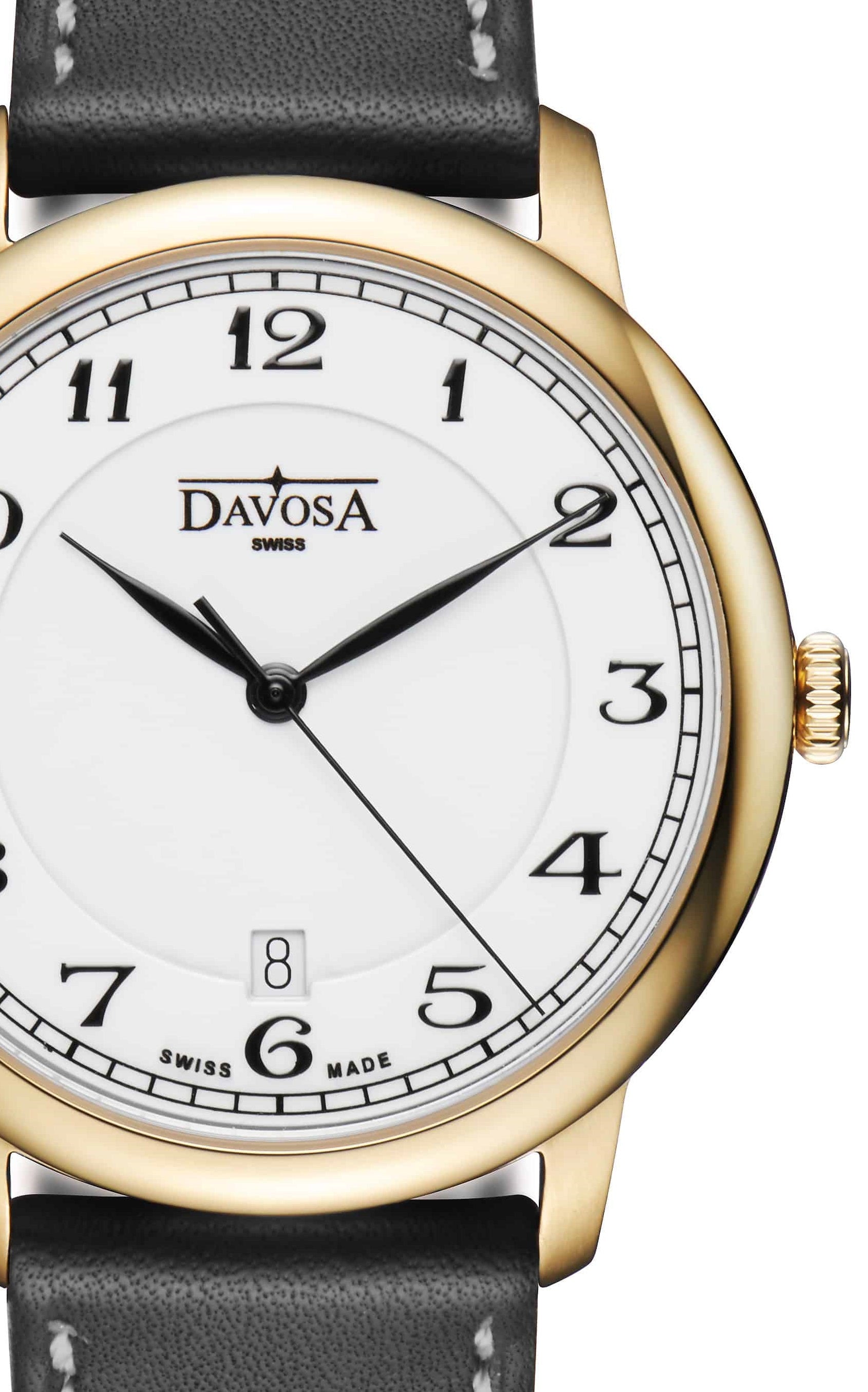 Amaranto Quartz Swiss-Made White Black Executive Watch 16248126 Executive Davosa USA Official Distributor. Prices are Final. Tax & duties included. 39mm White-Gold Leather