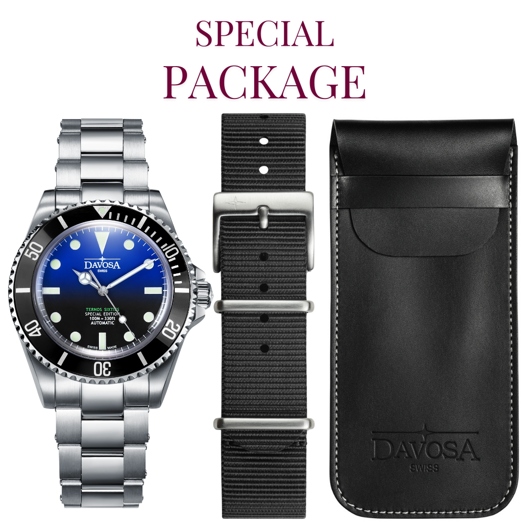 Faded Blue Seahorse - black super value bundle package Watches Davosa USA Official Distributor. Prices are Final. Tax & duties included.
