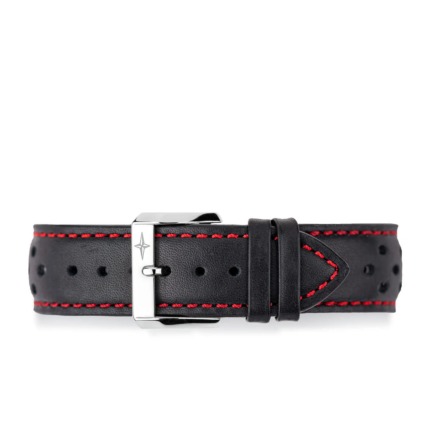 Davosa Calfskin Leather Black/Red 22mm 169.008.56 Straps Davosa USA Official Distributor. Prices are Final. Tax & duties included. 22mm Black Leather