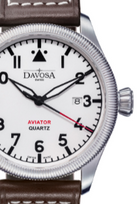 Aviator Quartz Swiss-Made White Men's Dress Watch 16249815 Pilot Davosa USA Official Distributor. Prices are Final. Tax & duties included.   