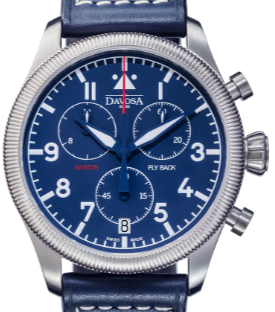 Aviator Fly Back Quartz Chronograph Blue Men's Pilot Watch 16249945 Pilot Davosa USA Official Distributor. Prices are Final. Tax & duties included. 42mm Blue Leather