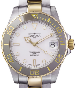 Ternos Medium Automatic Swiss-Made White Gold Diver Watch Diver DAVOSA Swiss TriaLink