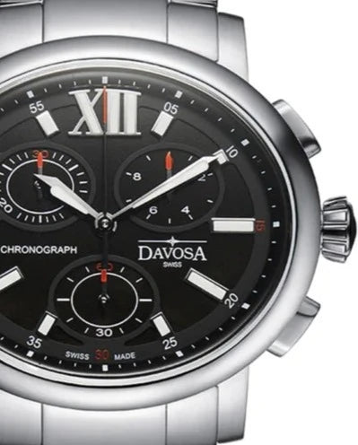 Oval Edition Quartz Chronograph Black Ladies Watch 16857855 Ladies Davosa USA Official Distributor. Prices are Final. Tax & duties included.   