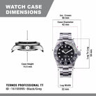 Ternos Professional Automatic 500m Black Gray Diving Watch 16155995 Diver Davosa USA Official Distributor. Prices are Final. Tax & duties included.   