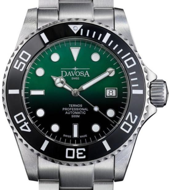 Ternos Professional Automatic 500m Green Black Diving Watch 16155975 Diver Davosa USA Official Distributor. Prices are Final. Tax & duties included. 42mm Green PentaLink