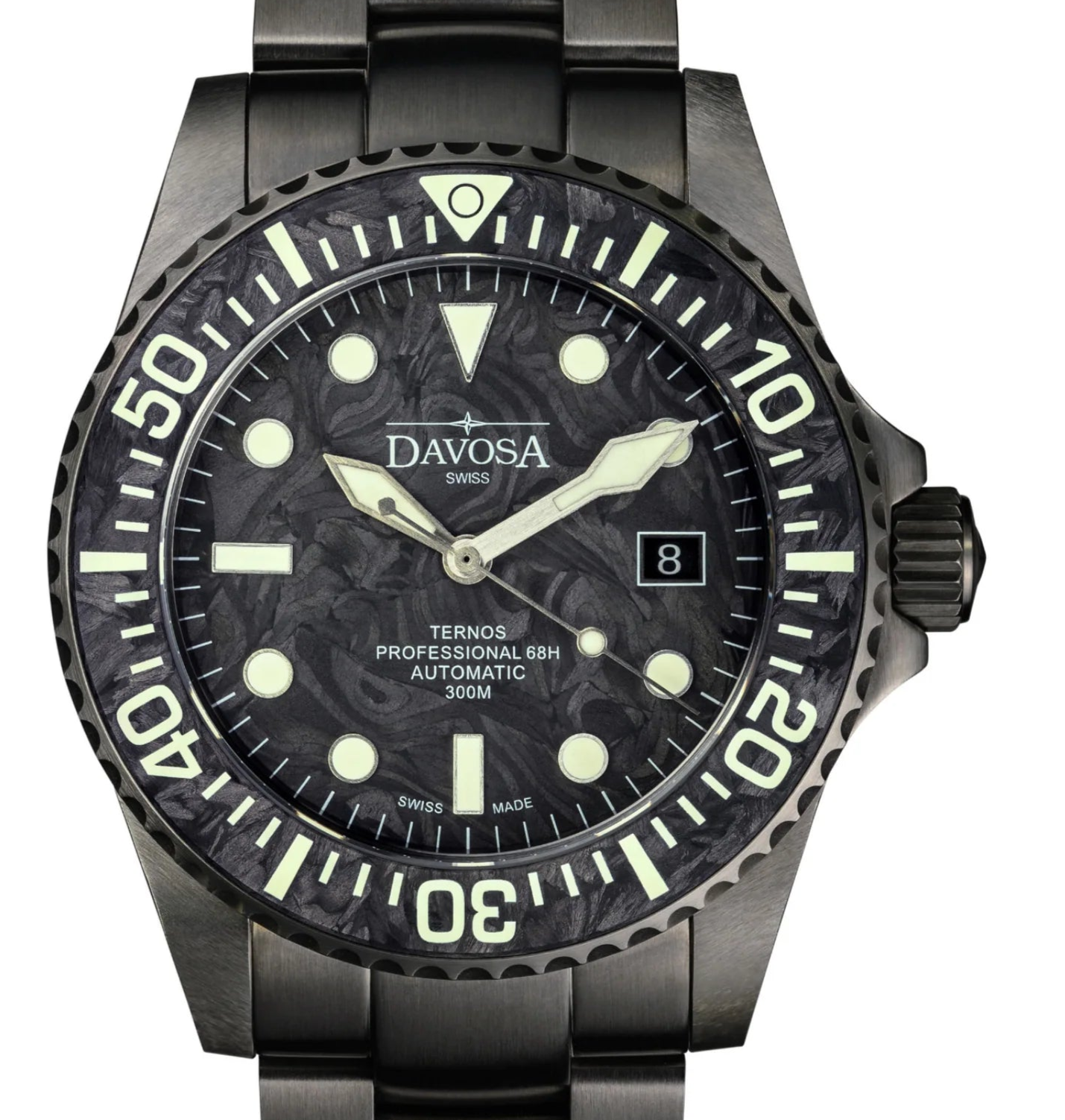 Ternos Professional 68h Carbon 300m Diving Watch 16153950 Limited Edition Diver Davosa USA Official Distributor. Prices are Final. Tax & duties included. 42mm Black TriaLink