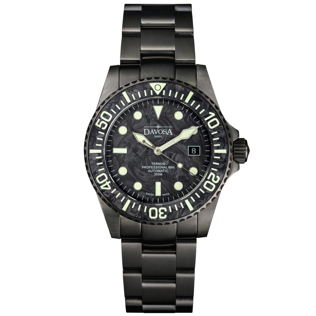 Ternos Professional 68h Carbon 300m Diving Watch 16153950 Limited Edition Diver Davosa USA Official Distributor. Prices are Final. Tax & duties included.   