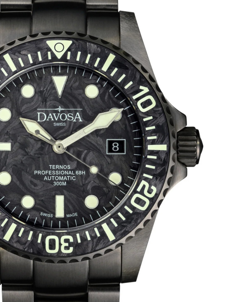 Ternos Professional 68h Carbon 300m Diving Watch 16153950 Limited Edition Diver Davosa USA Official Distributor. Prices are Final. Tax & duties included.   