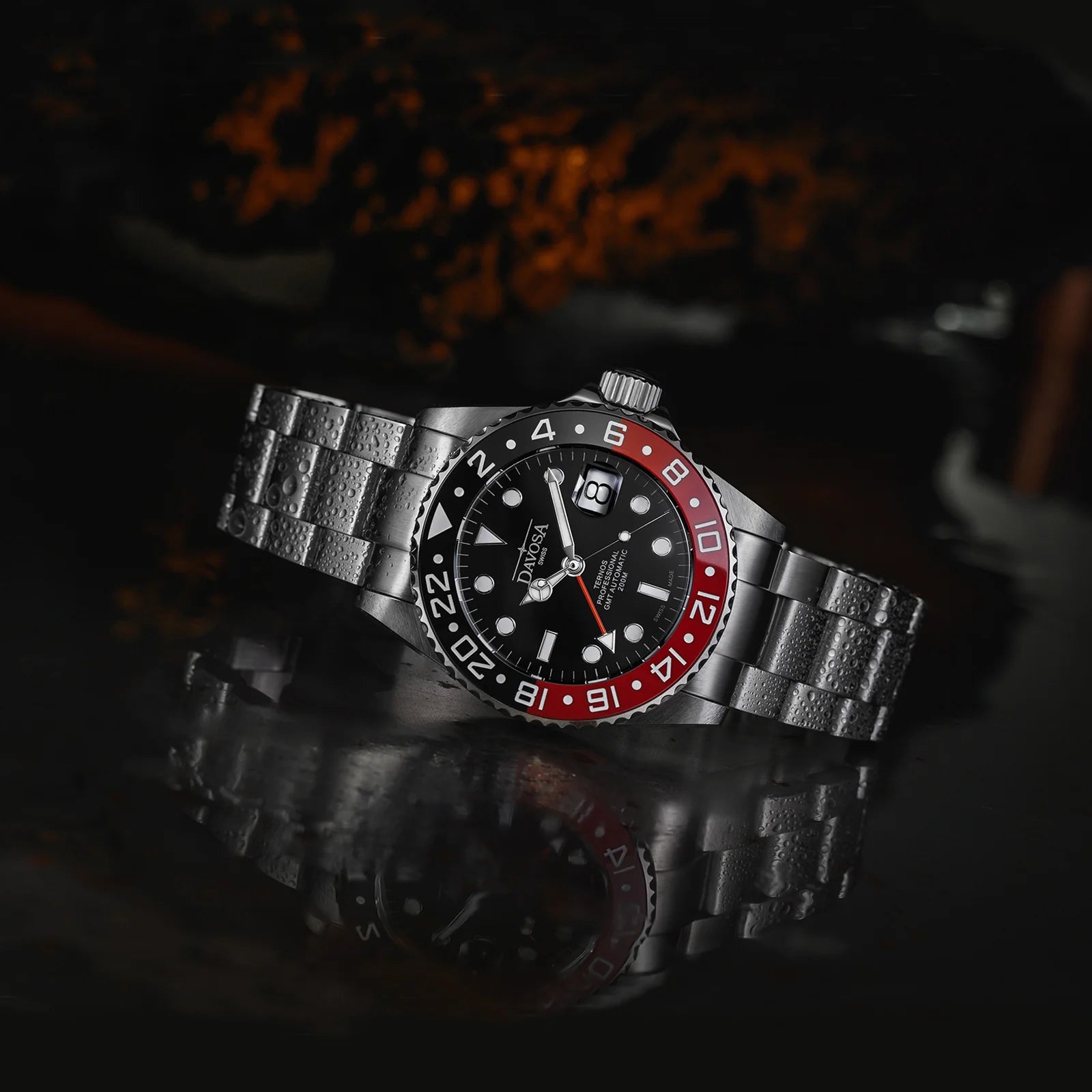 Ternos Professional Automatic 200m GMT Black Red Diving Watch 16157190 GMT Davosa USA Official Distributor. Prices are Final. Tax & duties included.   