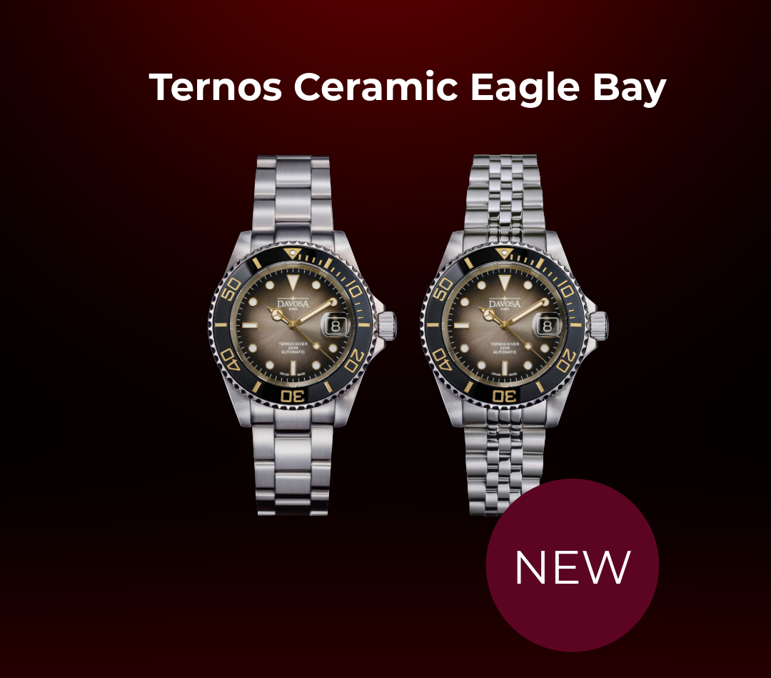 Ternos Ceramic Automatic 200m Swiss-Made Eagle Bay Unisex Diver Watch 16155560 Limited Edition Diver Davosa USA Official Distributor. Prices are Final. Tax & duties included.