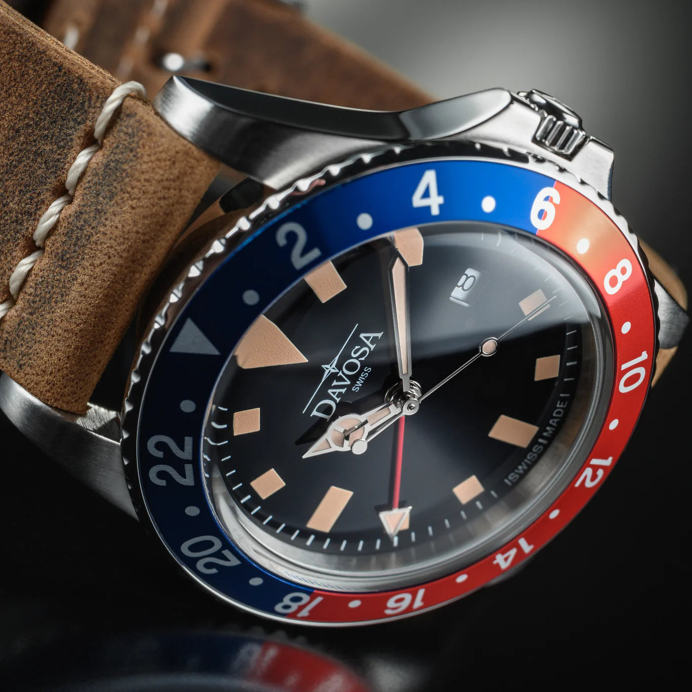 Vintage Quartz 100m Red Blue Men's Diver Watch 16250095 Watches Davosa USA Official Distributor. Prices are Final. Tax & duties included.   