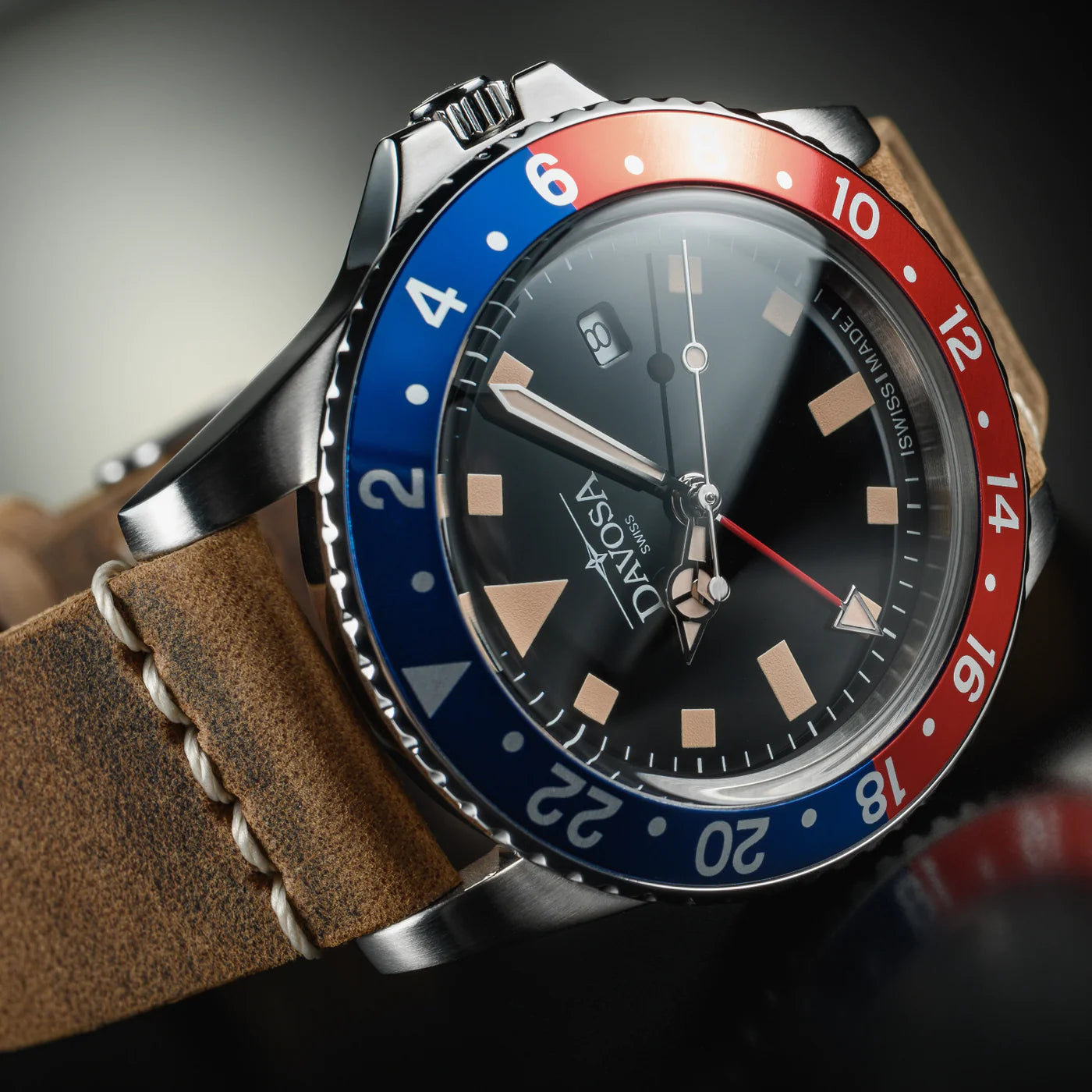 Vintage Quartz 100m Red Blue Men's Diver Watch 16250095 Watches Davosa USA Official Distributor. Prices are Final. Tax & duties included.   