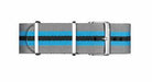 Davosa Nylon Strap Grey Blue Black 22mm 169.498.40 Straps Davosa USA Official Distributor. Prices are Final. Tax & duties included. 22mm Gray Nylon