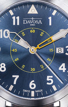 Neoteric Automatic Swiss-Made Blue Yellow Pilot Watch 16156546 Pilot Davosa USA Official Distributor. Prices are Final. Tax & duties included.   