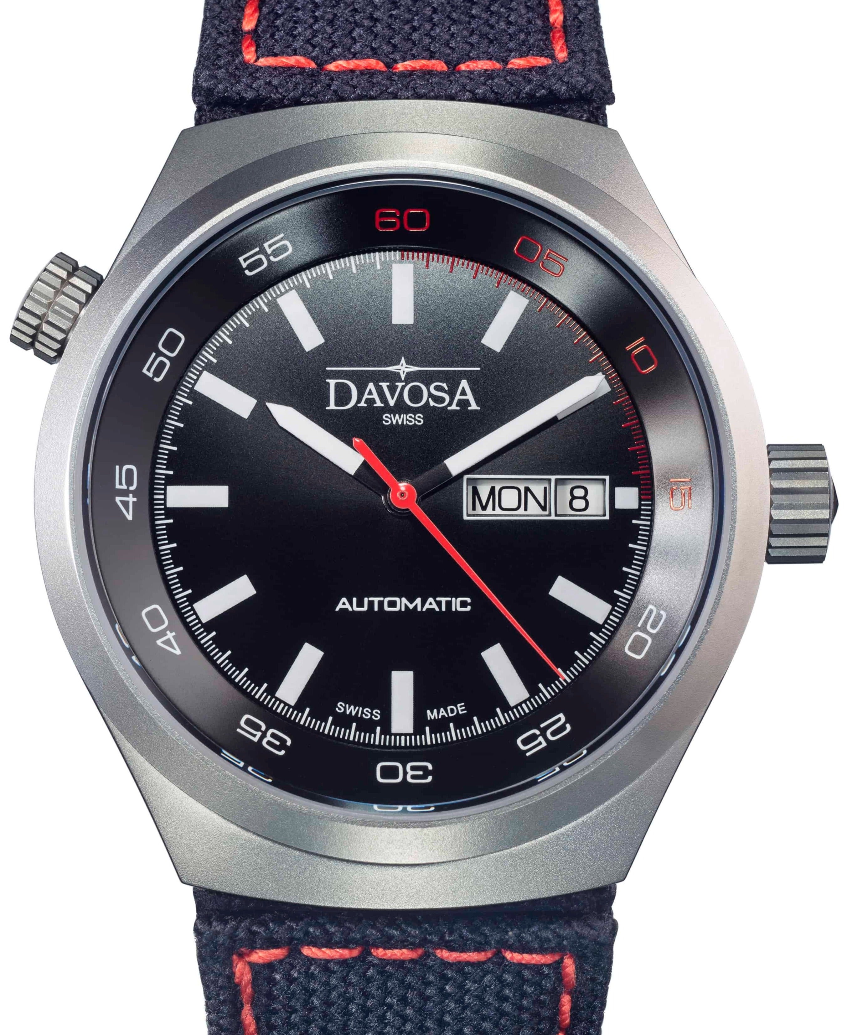 Trailmaster Automatic Swiss-Made Black Red Performance Watch 16151855 Performance Davosa USA Official Distributor. Prices are Final. Tax & duties included. 42mm Black Leather