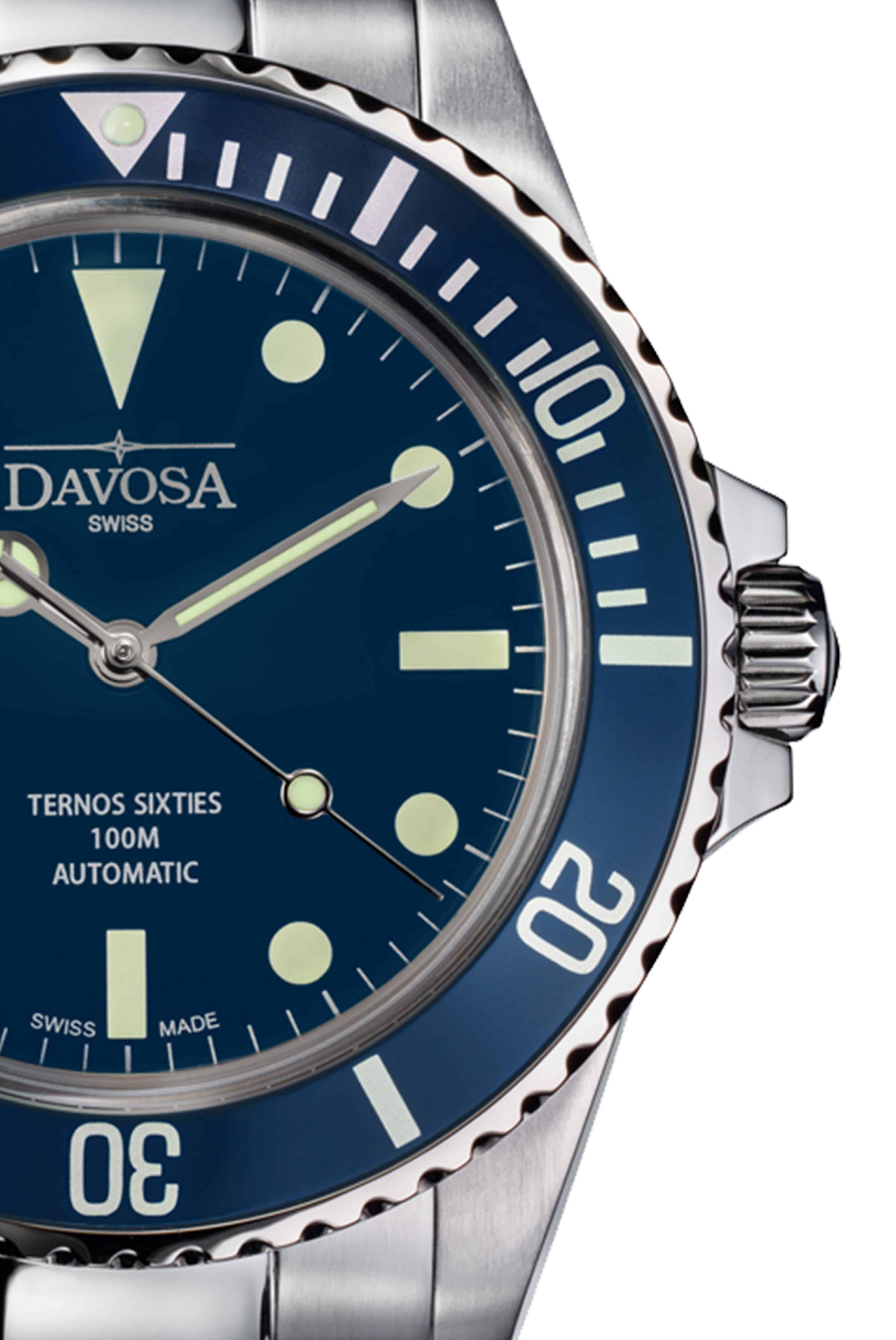 Ternos Sixties Automatic 100m Blue Diving Watch 16152540 Diver Davosa USA Official Distributor. Prices are Final. Tax & duties included.   