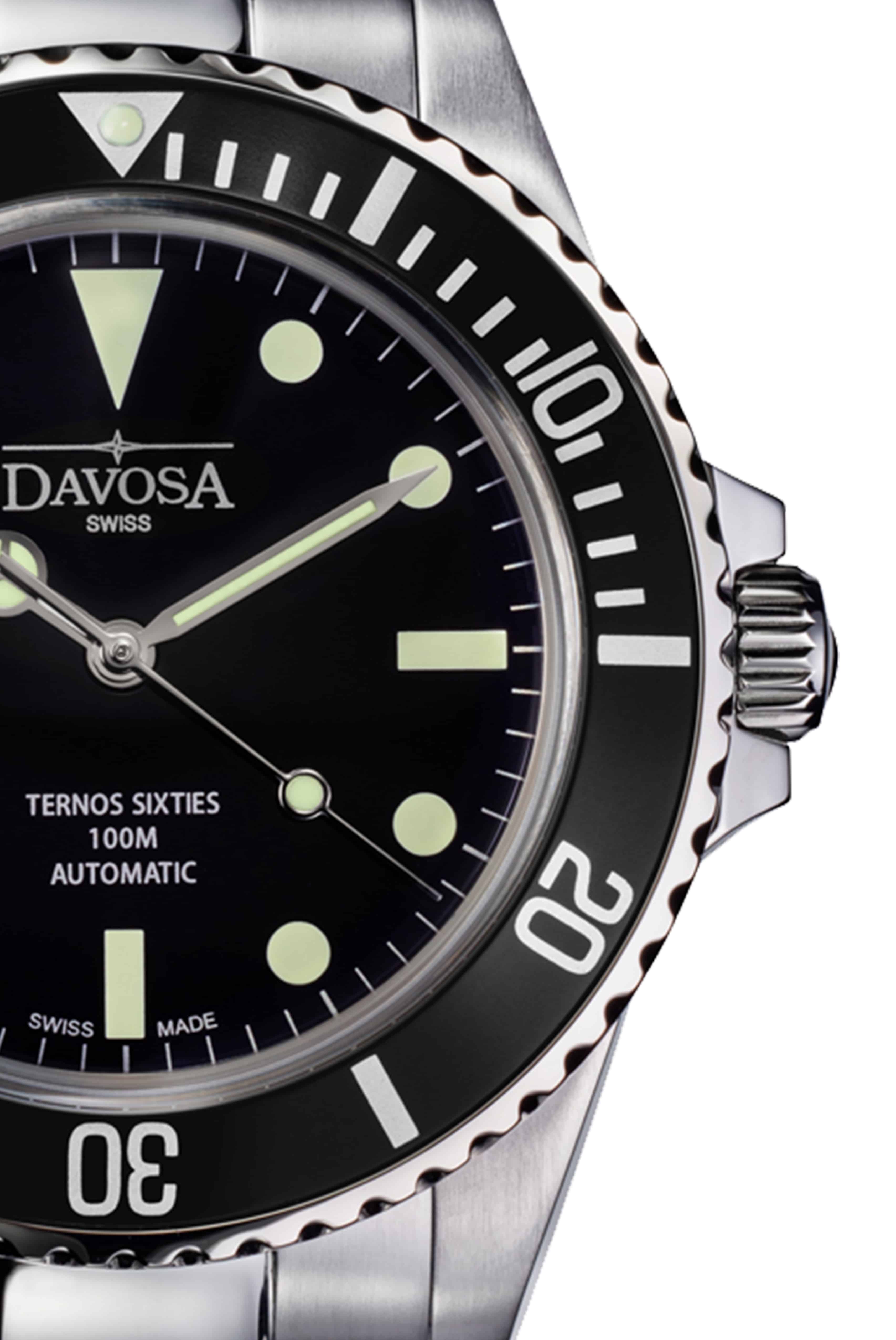 Ternos Sixties Automatic 100m Black Diving Watch 16152550 Diver Davosa USA Official Distributor. Prices are Final. Tax & duties included.   